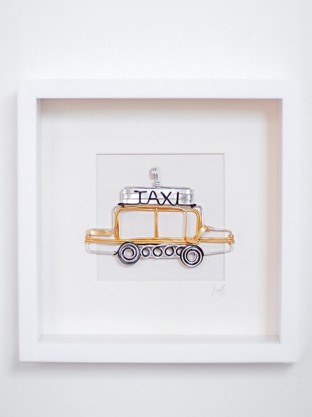One Million Roses Framed Taxi Wire Shadow Box Sculpture